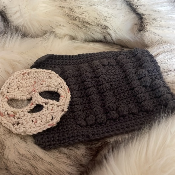 Handmade Crochet Scrubby Washcloth Funny F word hidden skull 100% cotton - Picture 1 of 3